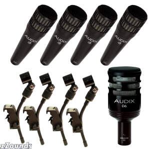 Audix DR456 Drum Microphone Combo Pack (4xi5, 1xD6, 4xDVice)