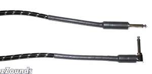 CBI Braided Instrument Cable with Right Angle Plug (Black)