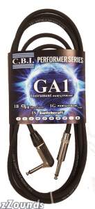 CBI GA1 American-Made Instrument Cable with Straight and Right Angle Plugs