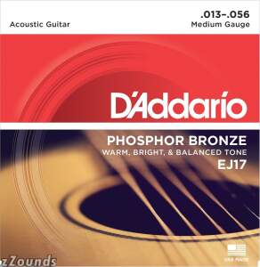 D'Addario EJ17 Phosphor Bronze Acoustic Guitar Strings (Medium, 13-56)