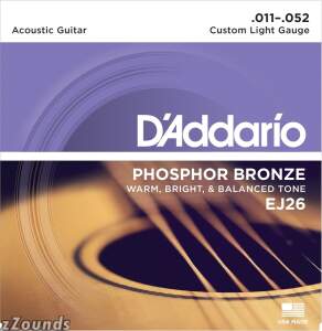 D'Addario EJ26 Phosphor Bronze Acoustic Guitar Strings (Custom Light, 11-52)