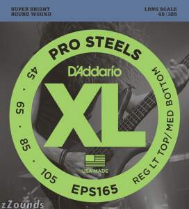 D'Addario EPS165 XL ProSteels Regular Gauge/Long Scale Bass Strings
