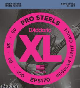 D'Addario EPS170 XL ProSteels Light Gauge/Long Scale Bass Strings