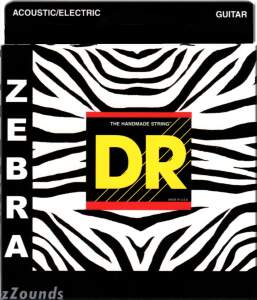 DR Strings ZAE11 Zebra Acoustic-Electric Guitar Strings (Medium-Lite, 11-50)