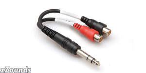 Hosa Y Cable - 6 inch (Stereo 1/4 inch Phone Male to 2 RCA Female) (Model YPR102)
