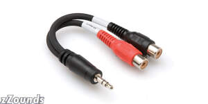 Hosa Y Cable - 6 inch (Stereo 3.5mm Phone Male to 2 RCA Female) (Model YRA154)