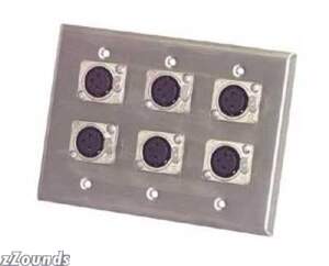 Pro Co Triple Wall Plate with 6 Female XLR (Model WP3002)