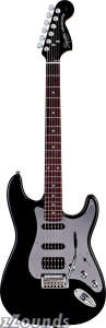 Squier Black and Chrome Fat Strat Electric Guitar
