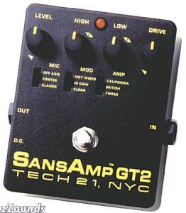 Tech21 SansAmp GT2 Tube Amp Emulator Pedal