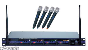 VocoPro UHF5800 4-Channel Handheld Wireless Microphone System