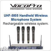 VocoPro UHF5805 4-Channel Rechargeable Handheld Wireless Microphone System
