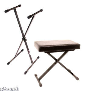 World Tour SXKB Single X Stand and Deluxe Keyboard Bench Package