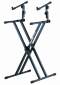 QuikLok QL642 Pro Series Heavy-Duty X Keyboard Stand with Tilt-Adjustable 2nd Tier