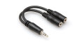 Hosa Stereo Breakout 1/8" Male to Dual 1/8" Female Cable