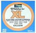 D'Addario EXL115W XL Electric Guitar Strings (Blues/Jazz Rock, Wound Third, 11-49)