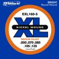 D'Addario EXL1605 XL 5-String Nickel Wound Bass Strings (Medium, Long)