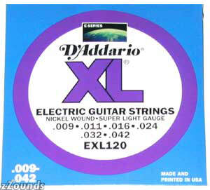 D'Addario EXL120 XL Electric Guitar Strings (Super Light, 9-42)