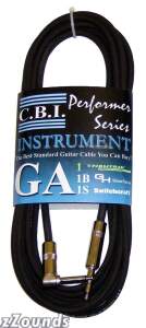 CBI GA1 American-Made Instrument Cable with Straight and Right Angle Plugs