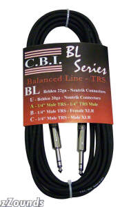 CBI BL2A 1/4 in. TRS-TRS Cable
