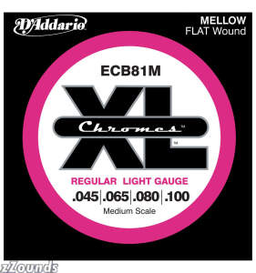 D'Addario ECB81M Chromes Flatwound Bass String (Regular Light, Medium Scale)