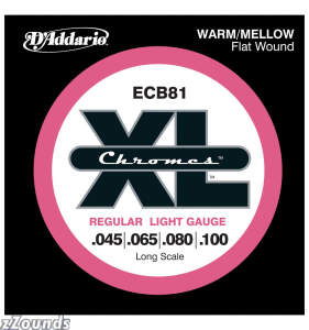 D'Addario ECB81 Chromes Flatwound Bass Strings (Regular Light, Long Scale)