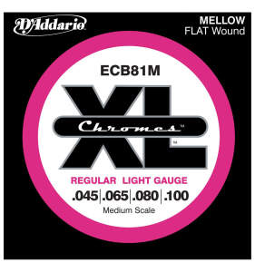 D'Addario ECB81M Chromes Flatwound Bass String (Regular Light, Medium Scale)