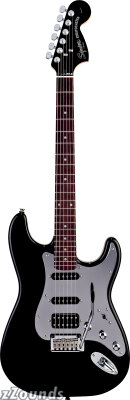 Squier Black and Chrome Fat Strat Electric Guitar