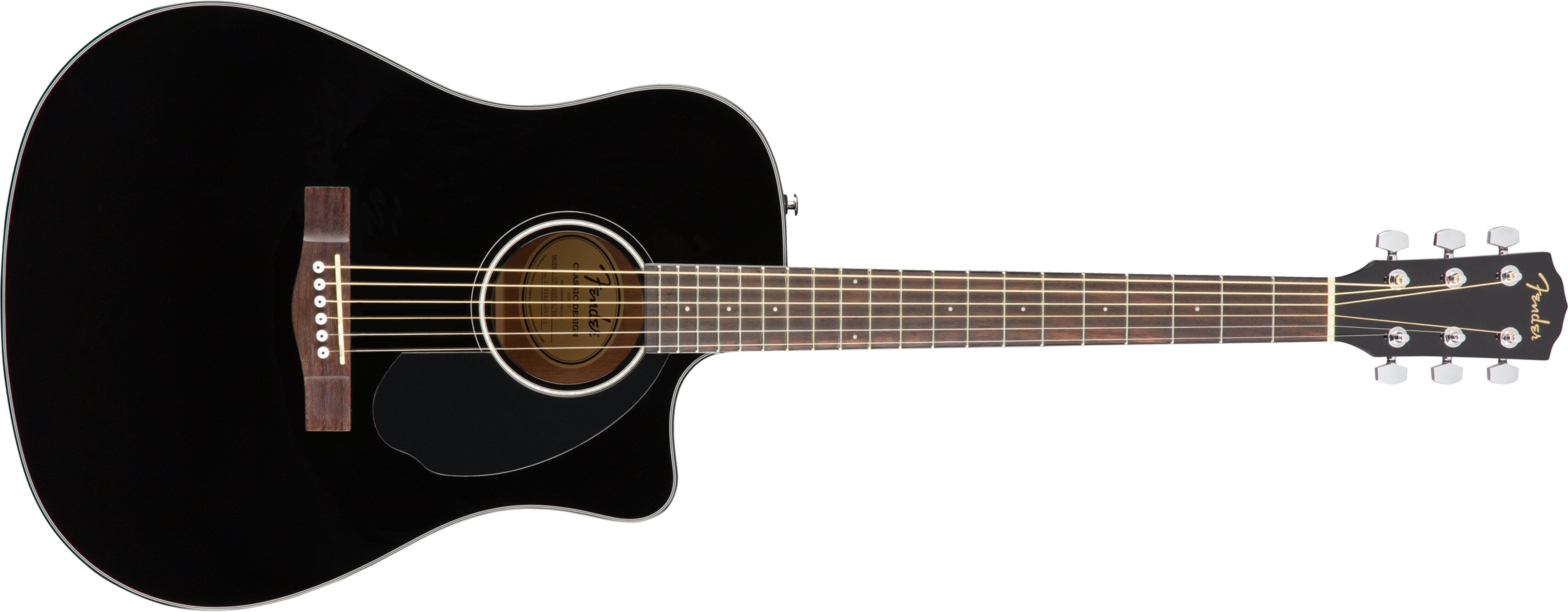 Fender CD60SCE Solid Top Dread A/E Walnut Black -  0970113006