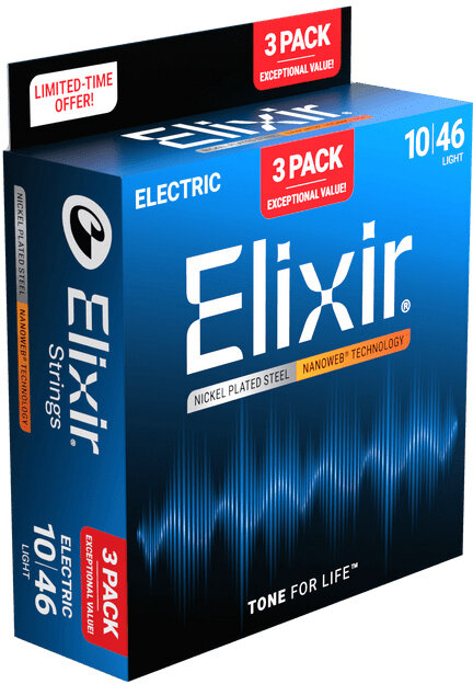 Elixir 16567 NPS EG Strings Nano Light 10-46 3pk