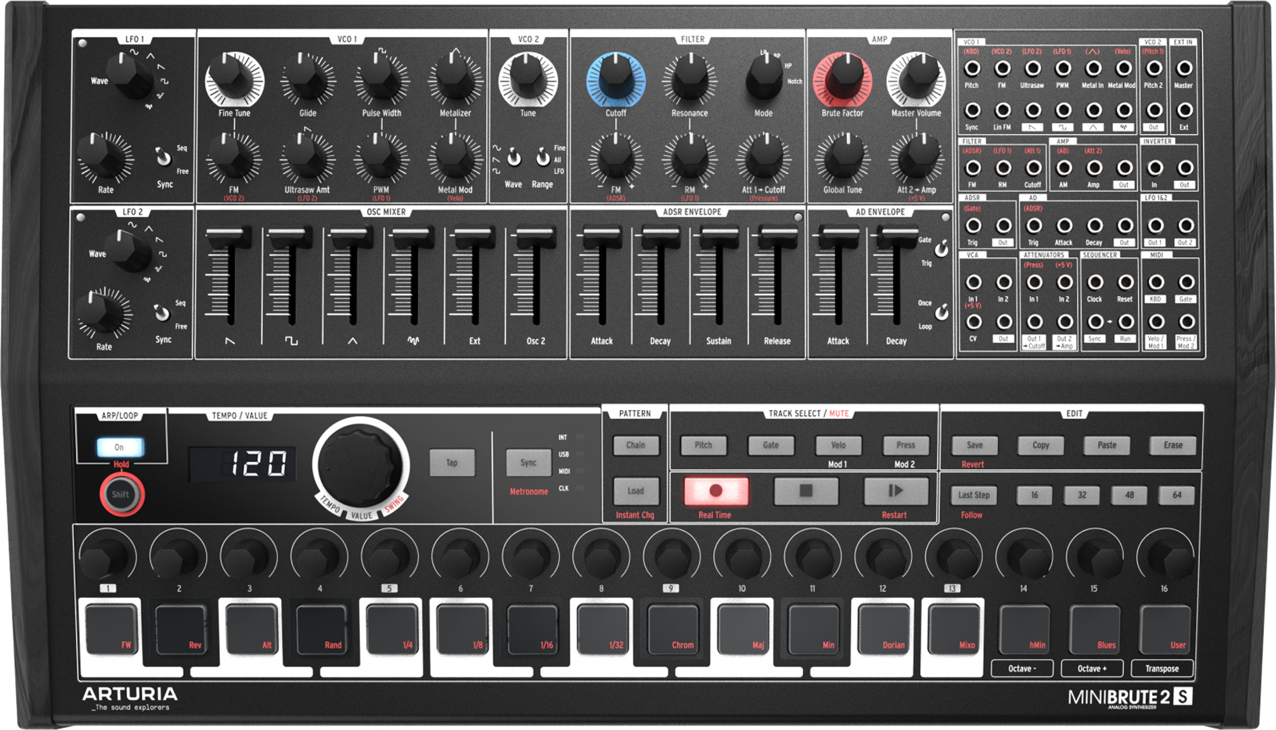 Arturia Minibrute 2S Noir Analog Synthesizer