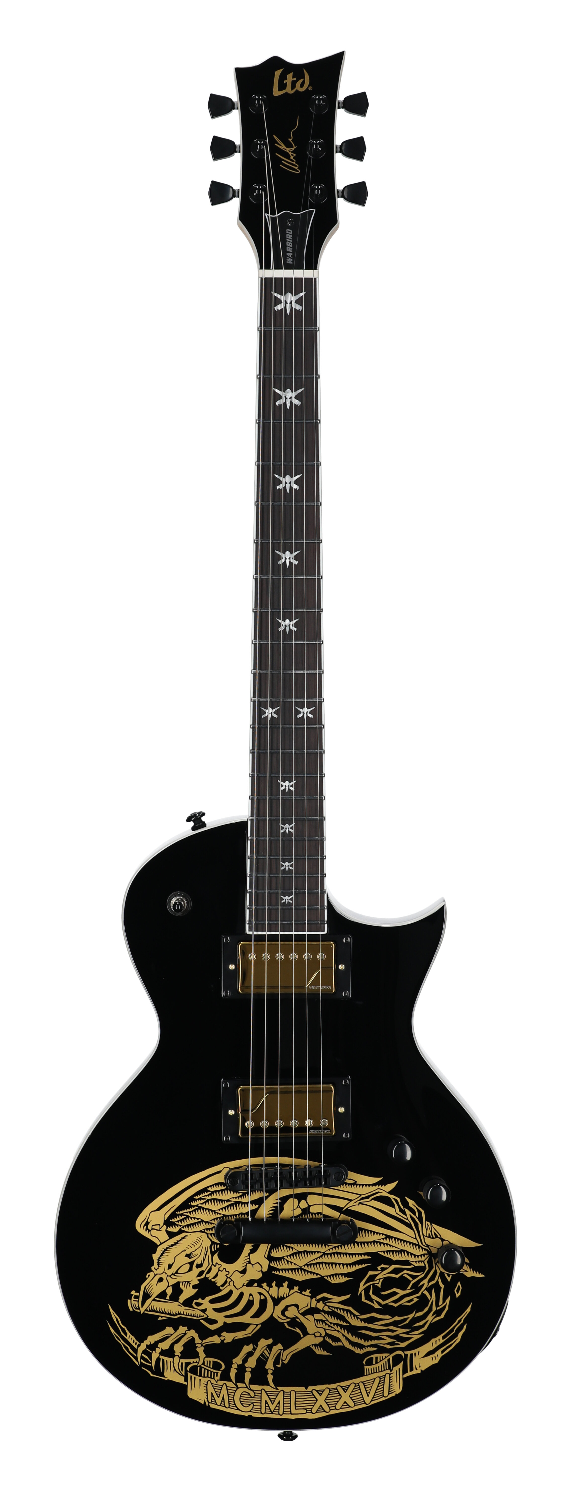 ESP LTD WIll Adler Warbird EG WC Black and Gold