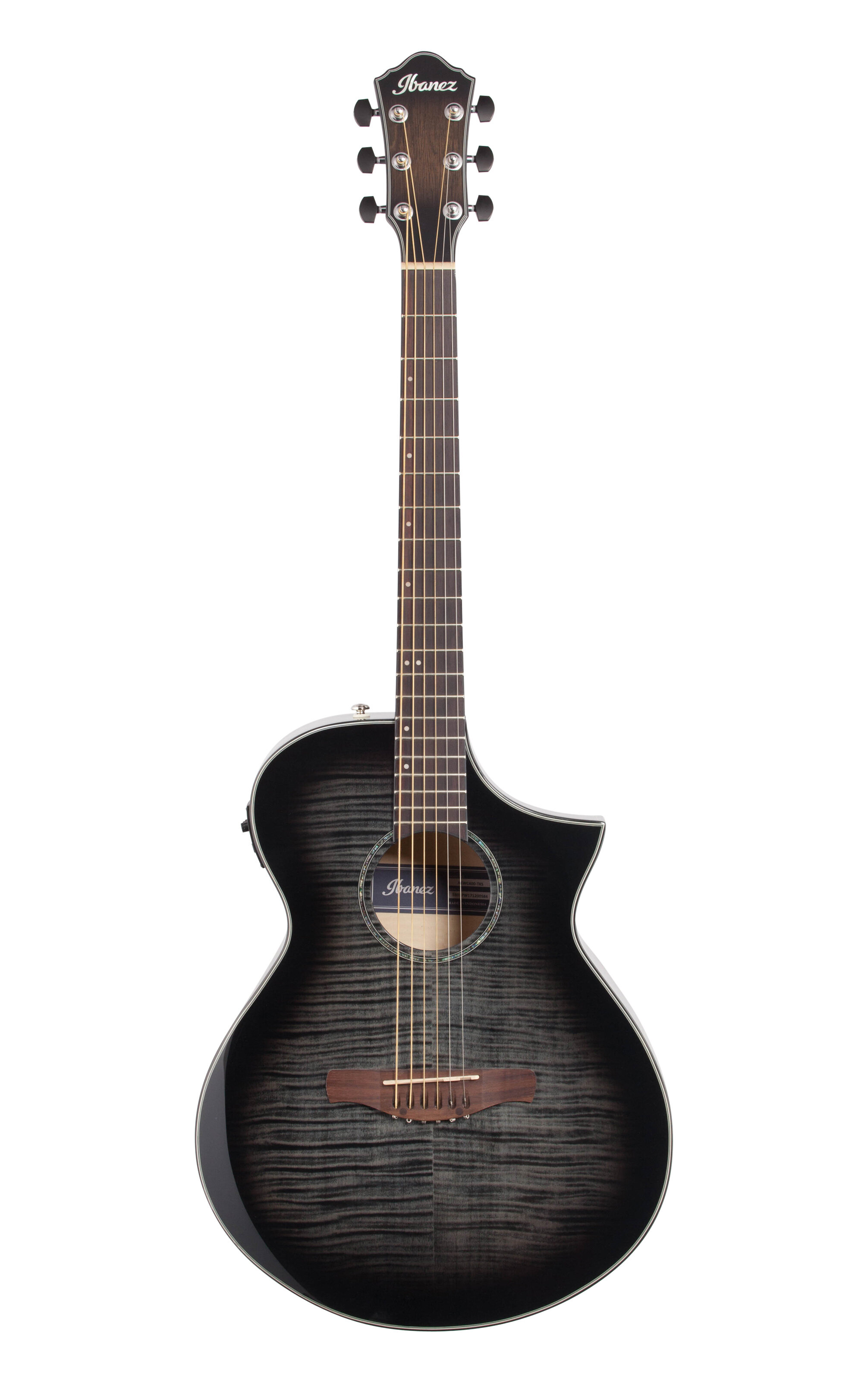Ibanez AEWC400 Ac Elec Guitar Trans Black SB -  AEWC400TKS