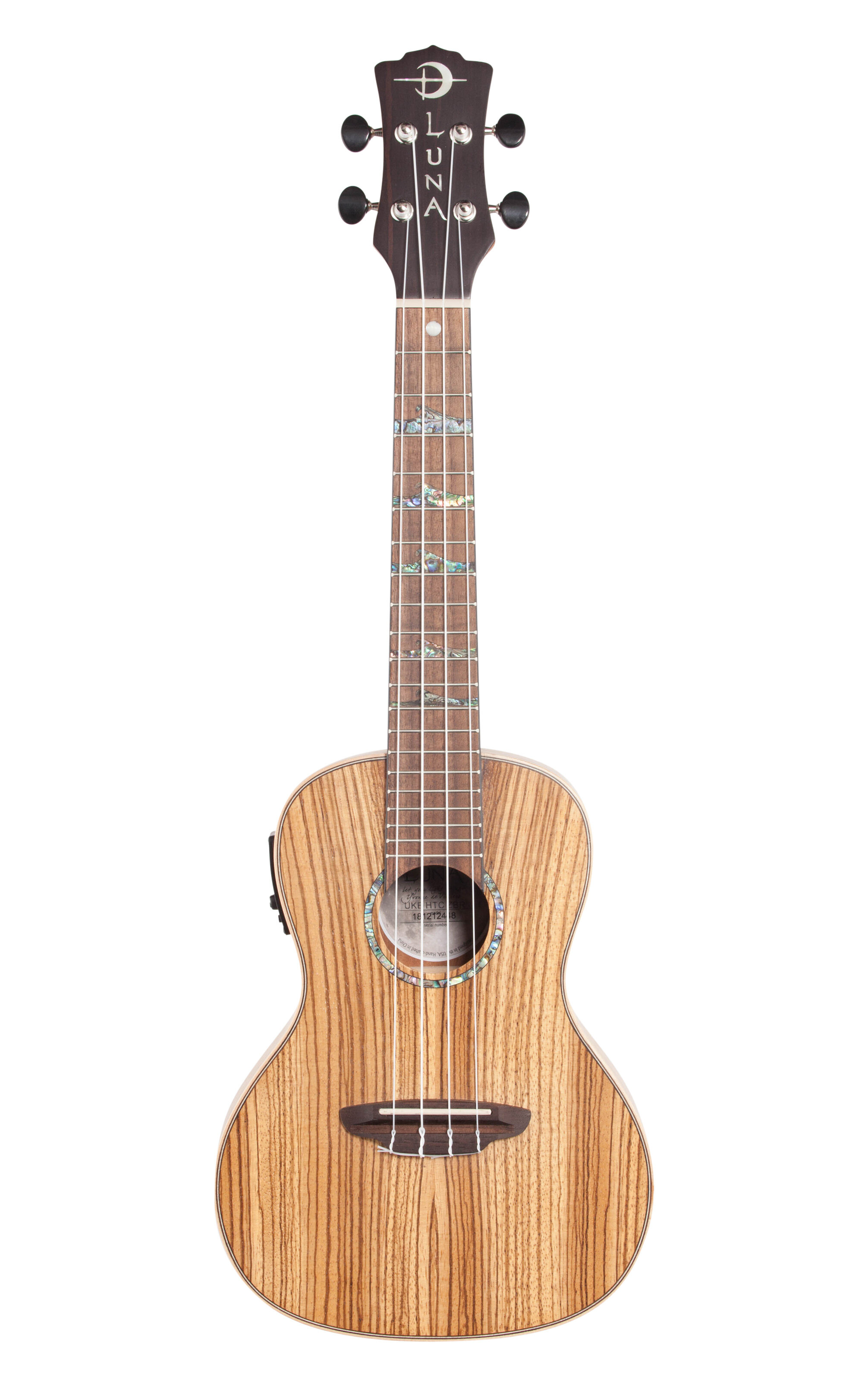 Luna High Tide Zebrawood Concert AE Ukulele -  UKE HTC ZBR