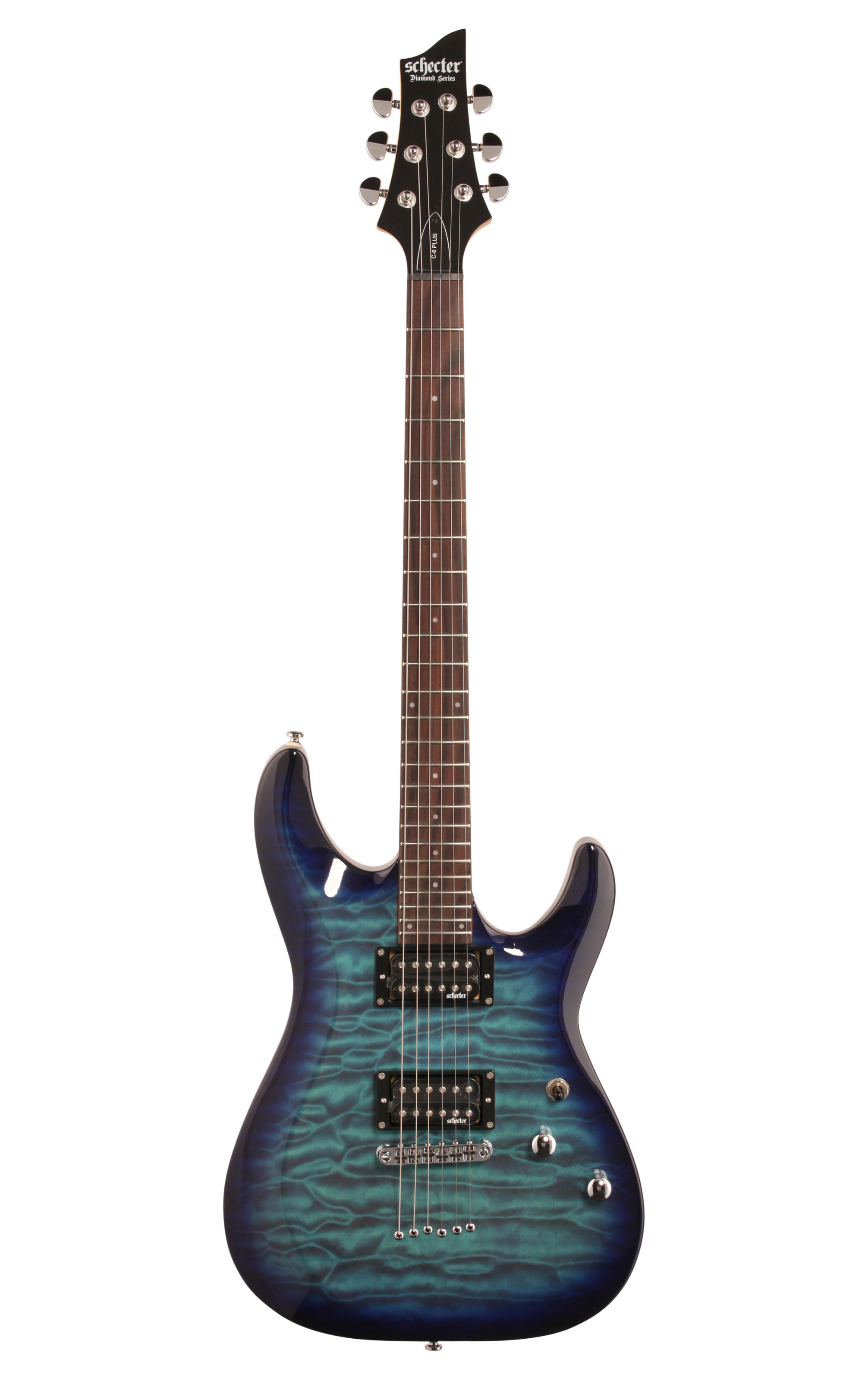 Schecter C6 Plus Electric Guitar Ocean Blue Burst -  443