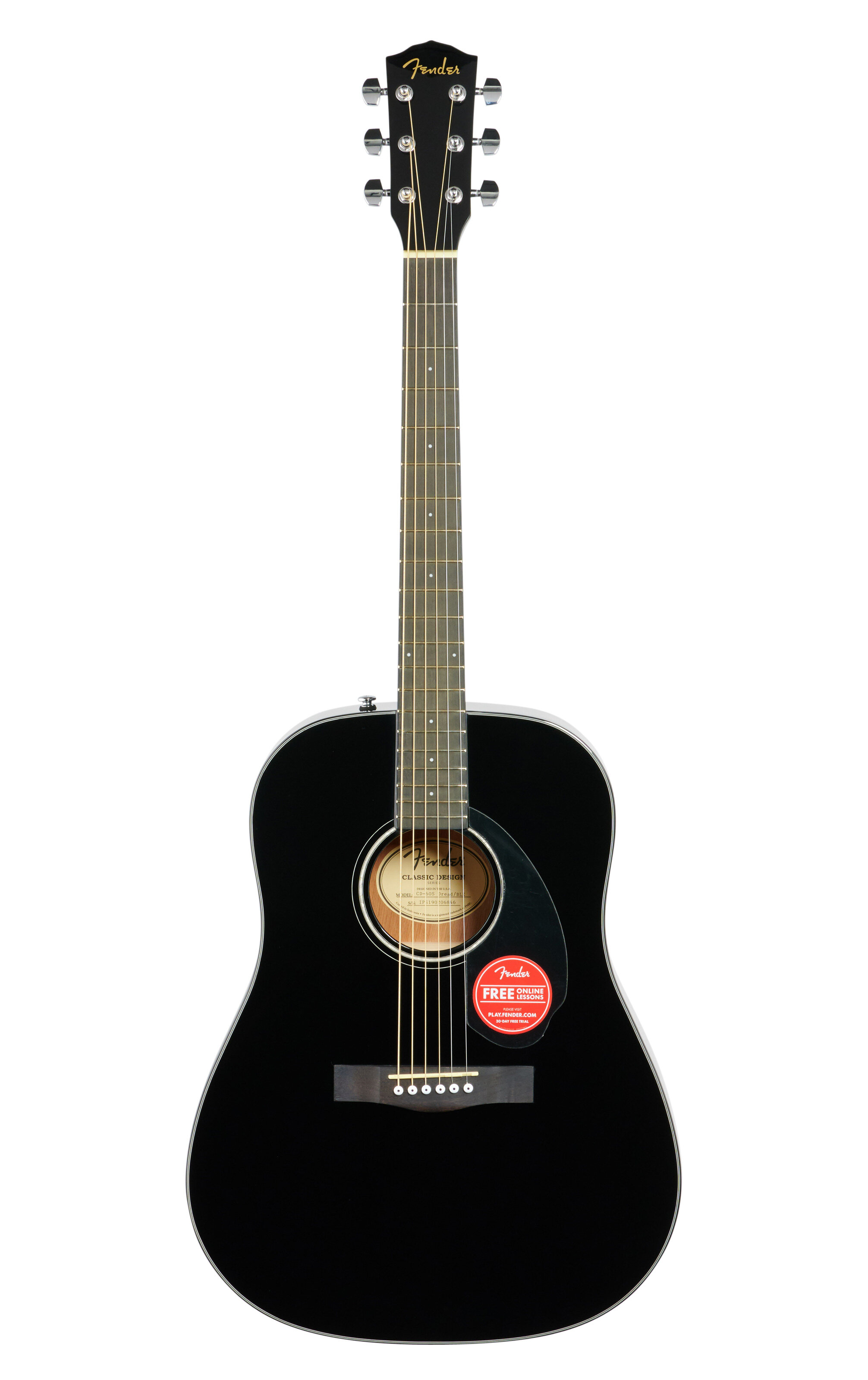 Fender CD60S Dread Acoustic Walnut Neck Black -  0970110006