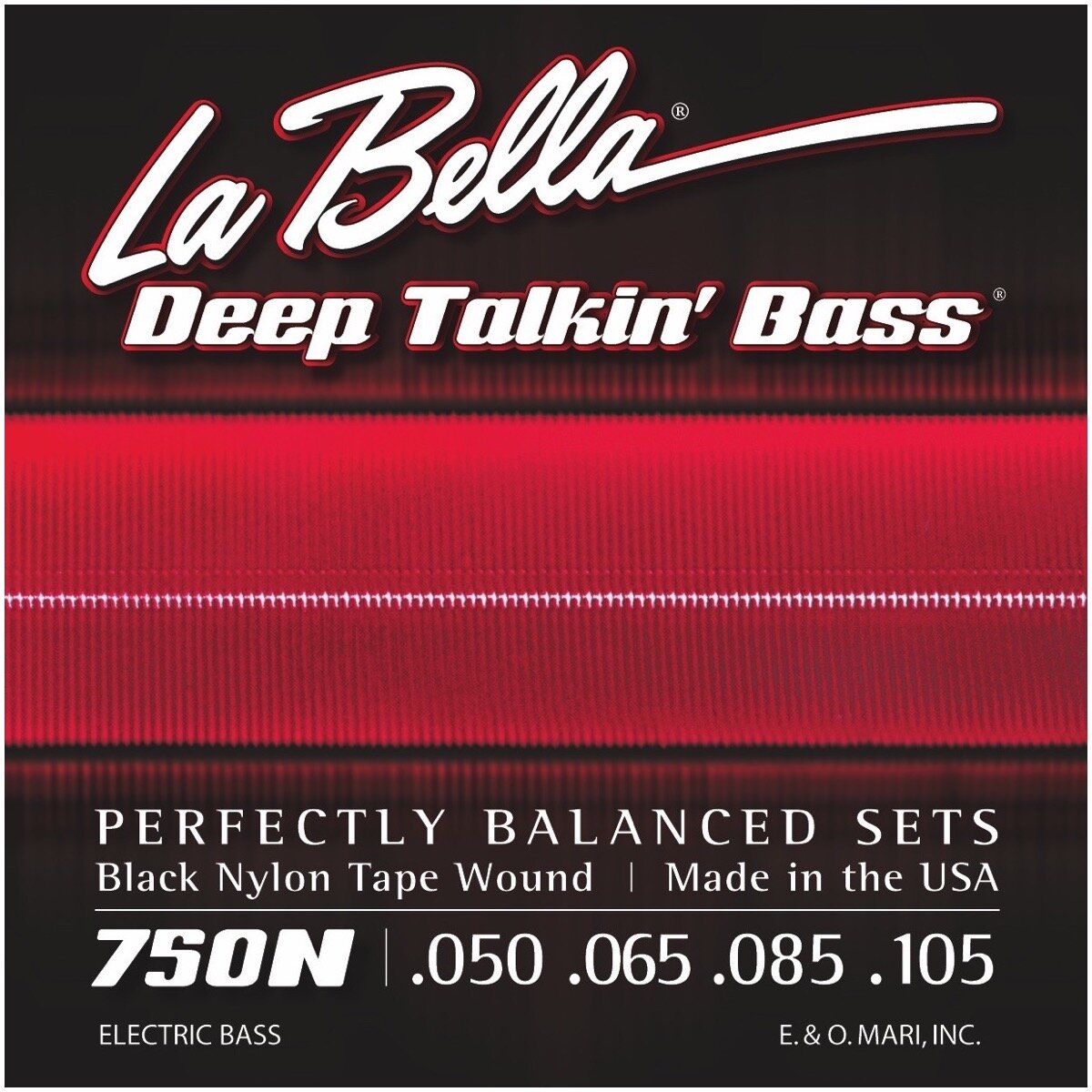 La Bella 750N Black Nylon Tape Wound Bass Strings