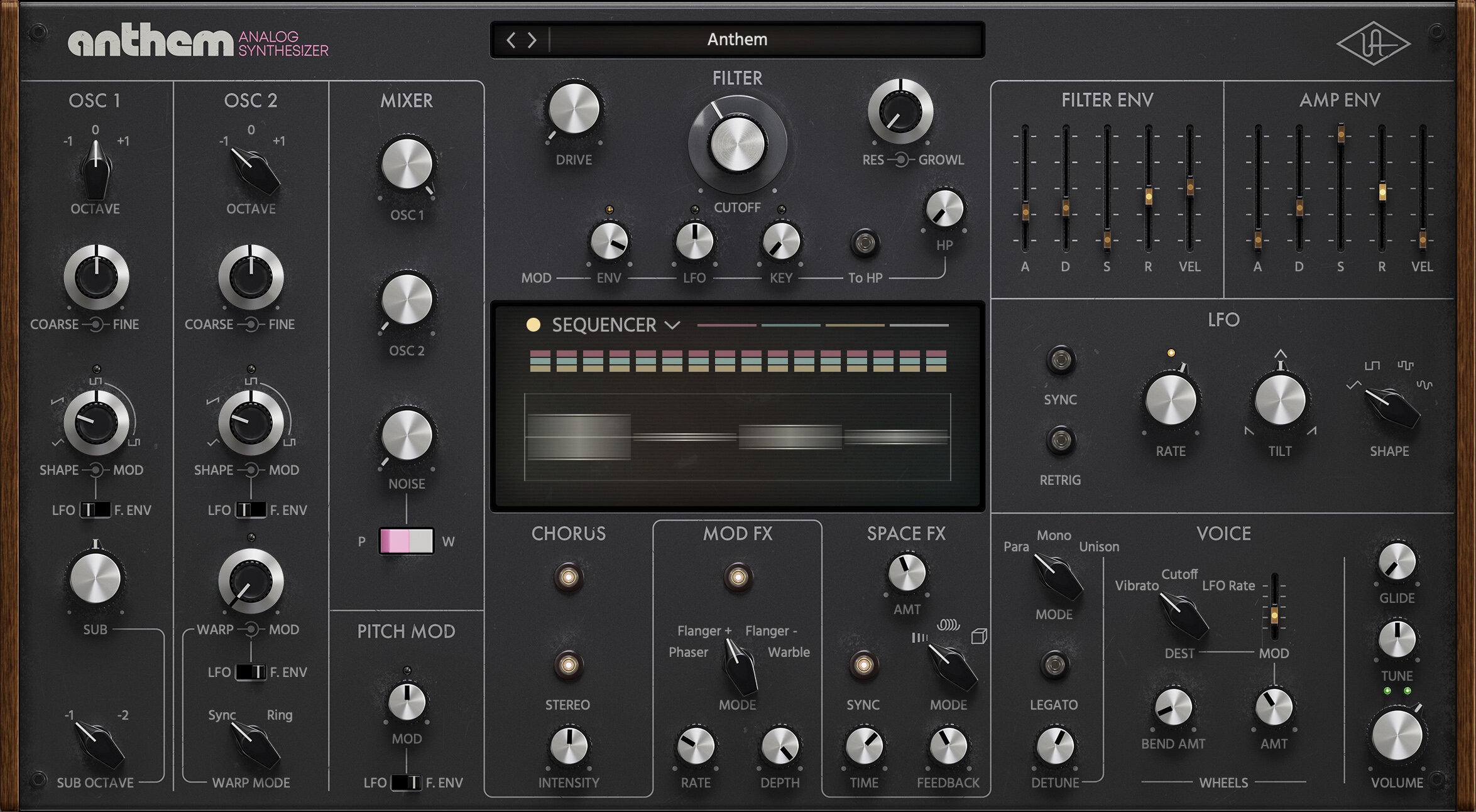 Universal Audio Anthem Analog Synthesizer/Download