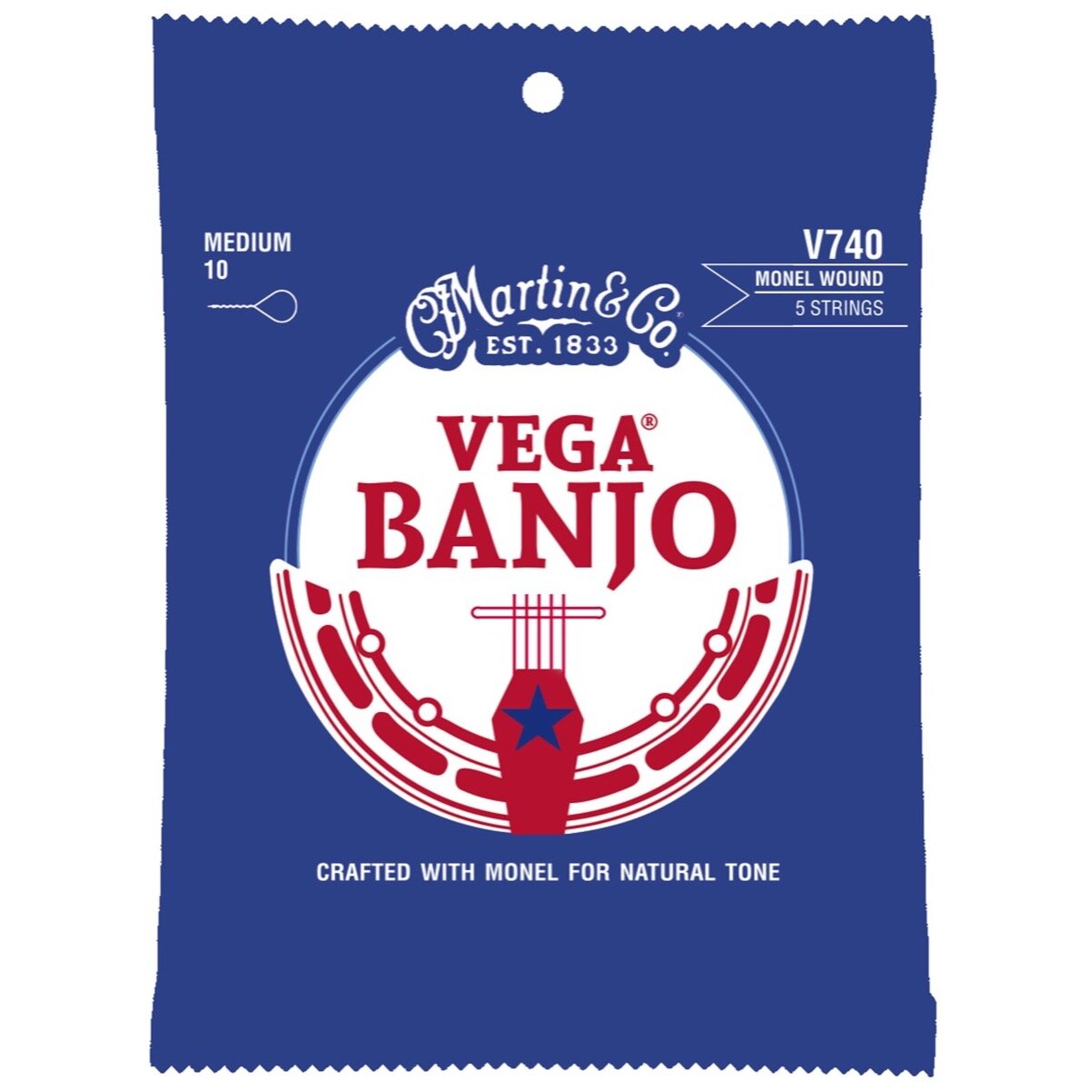 Martin V740 Vega Monel Wound Banjo Strings Medium