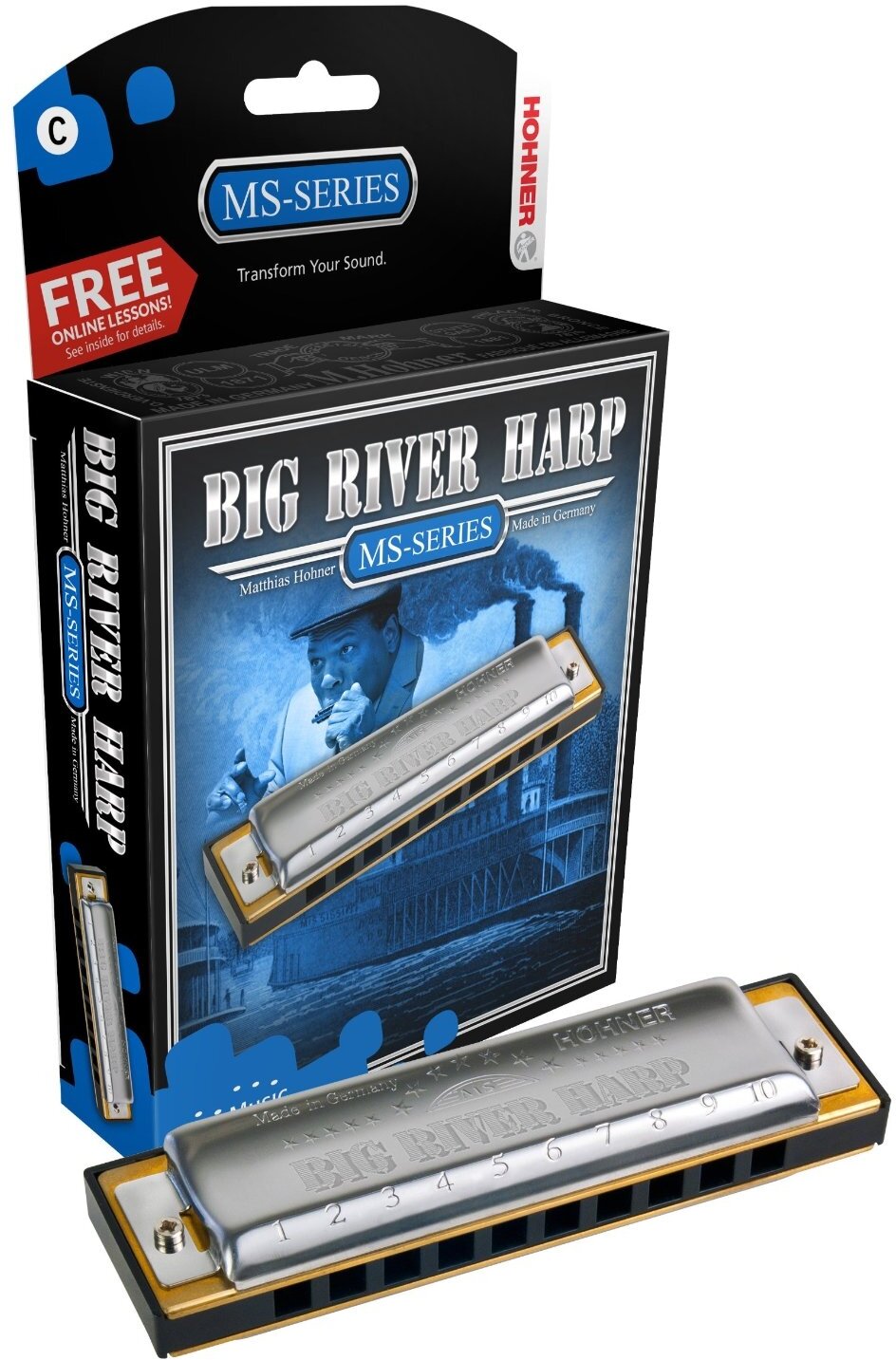 Hohner 590BX Big River Harmonica Key of B -  590BX-Bn