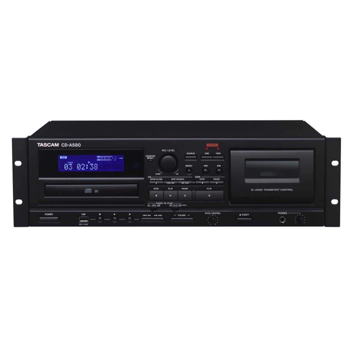 Tascam CD-A580 Cassette/CD/USB MP3 Player Recorder -  TAS CDA580