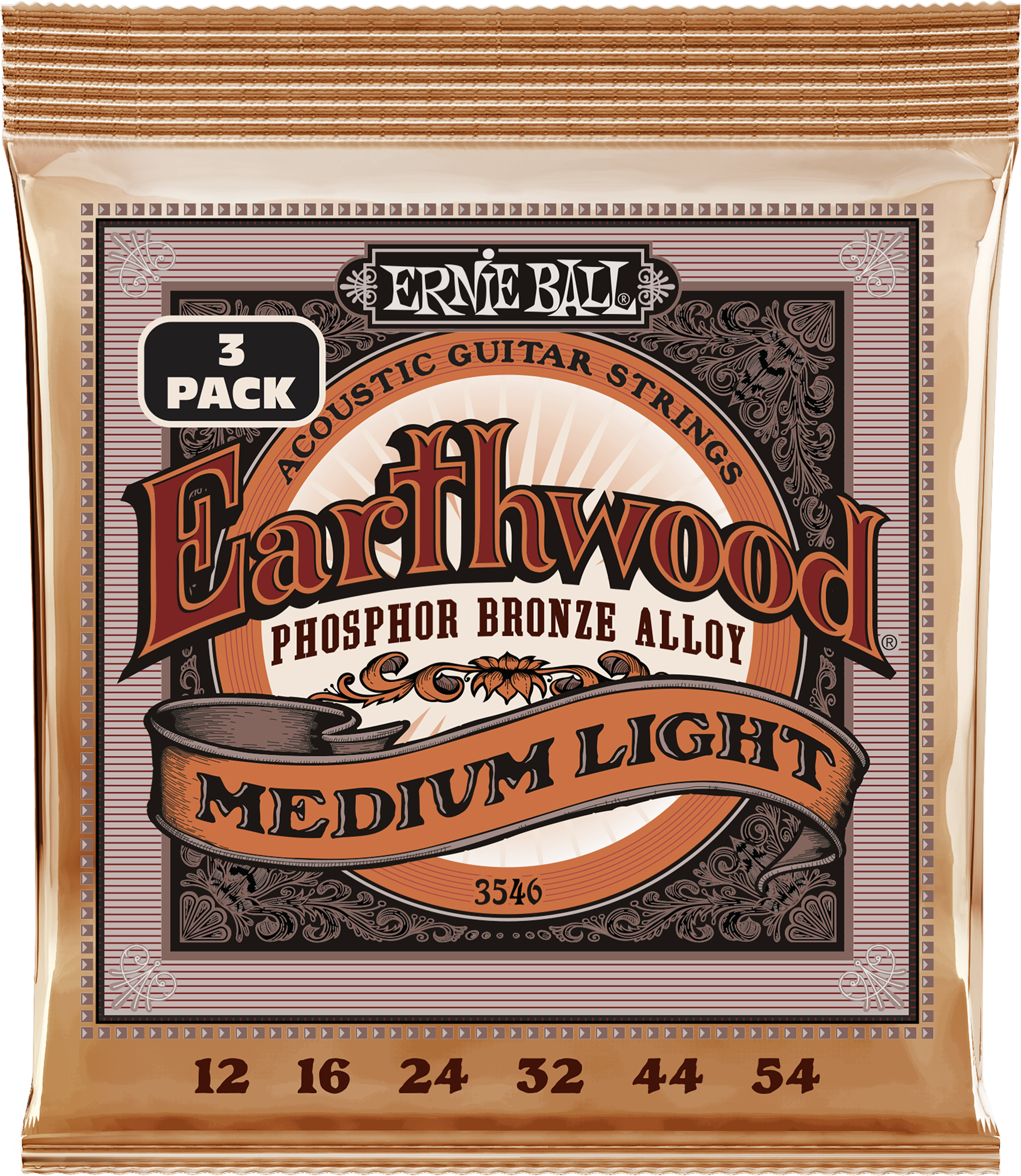 Ernie Ball P03546 Earthwood Phos Bronze Set 3 Pack
