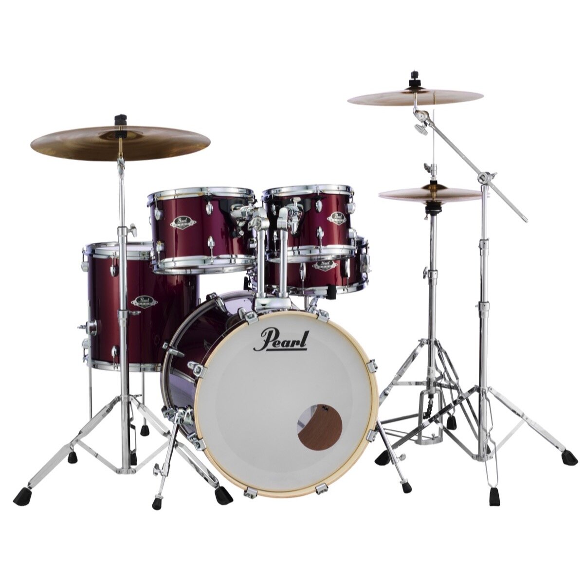 Pearl Export 5 Pc Drum Set w/HWD Burgundy