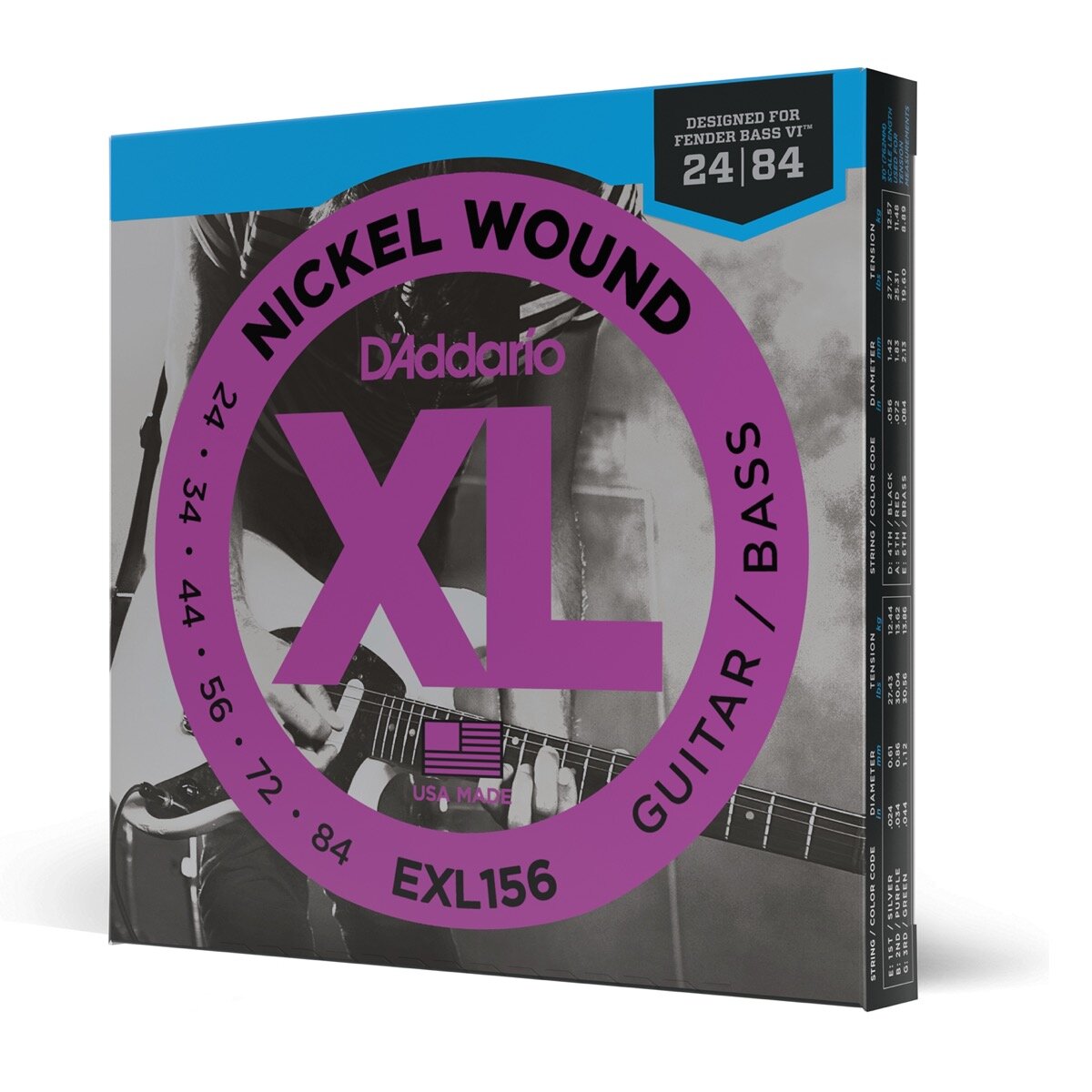 Daddario EXL156 Nickel Wound Fender Bass VI