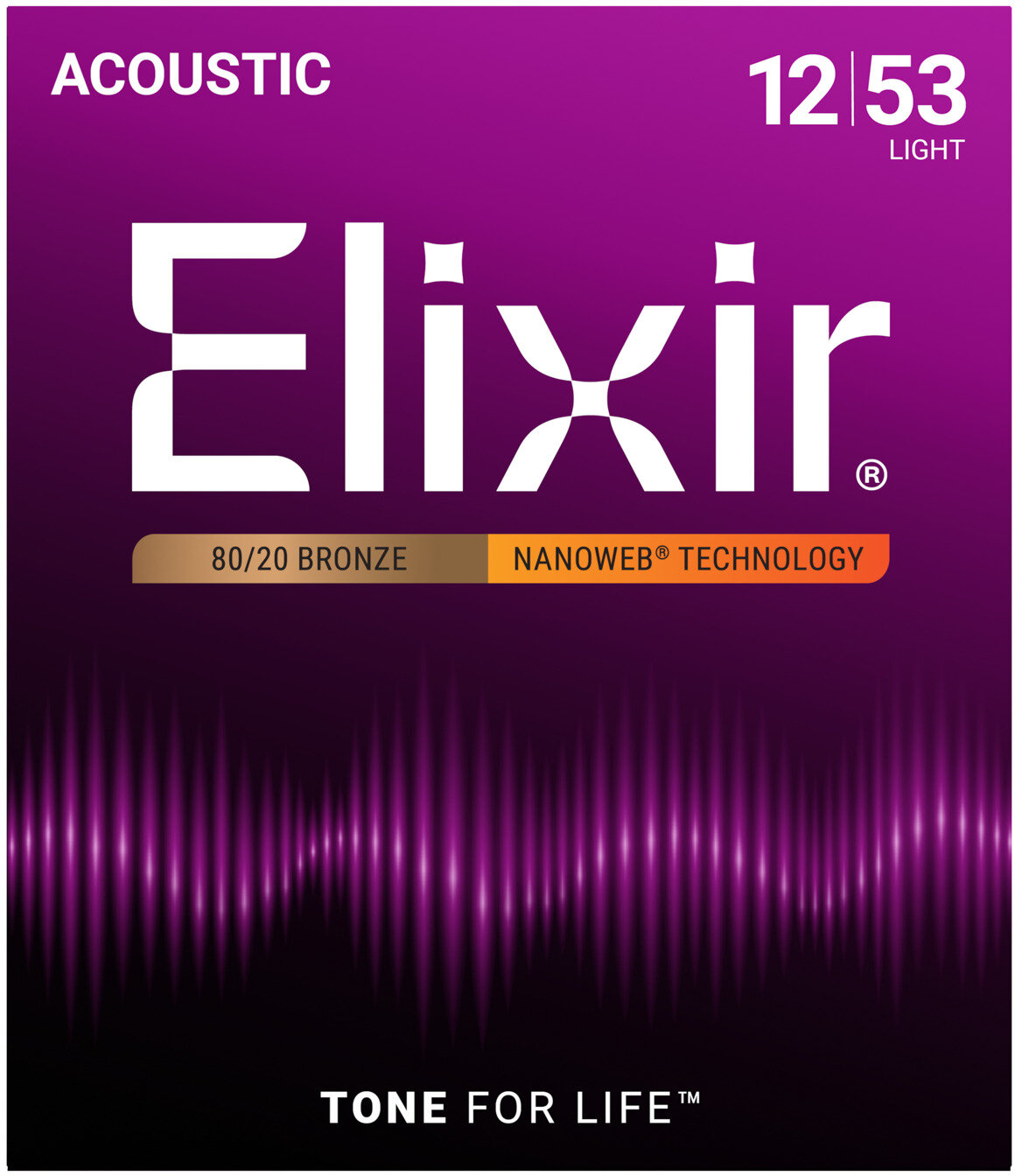 Elixir 11052 Light Acoustic Gtr Strings NANOWEB