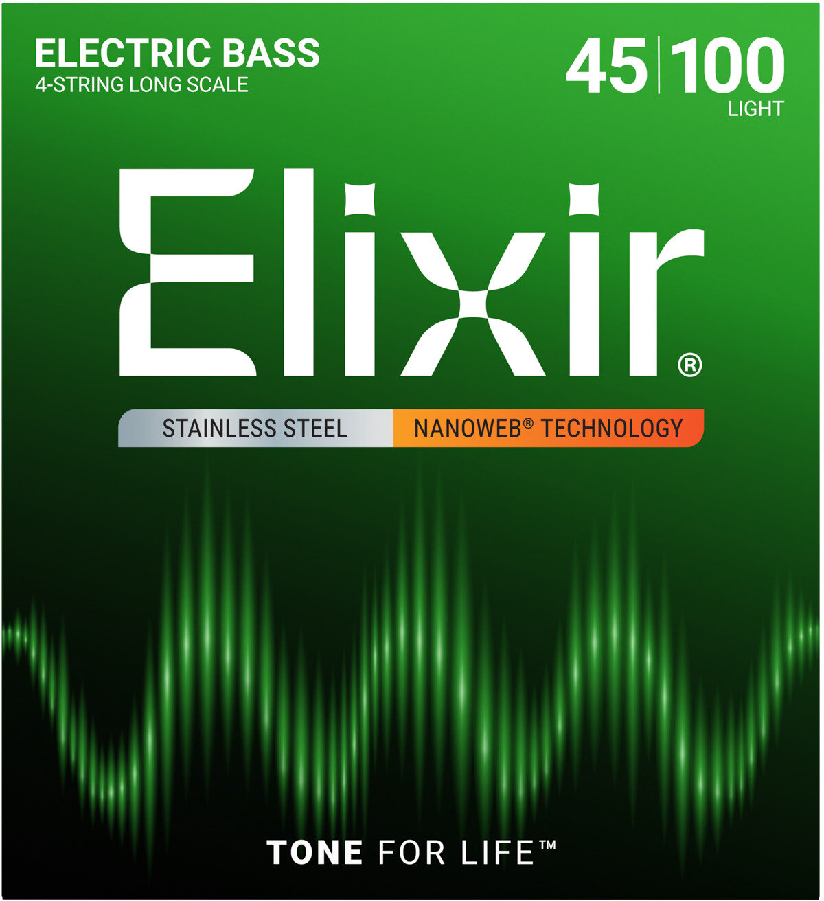 Elixir 14652 Light Electric Bass Strings Stainless