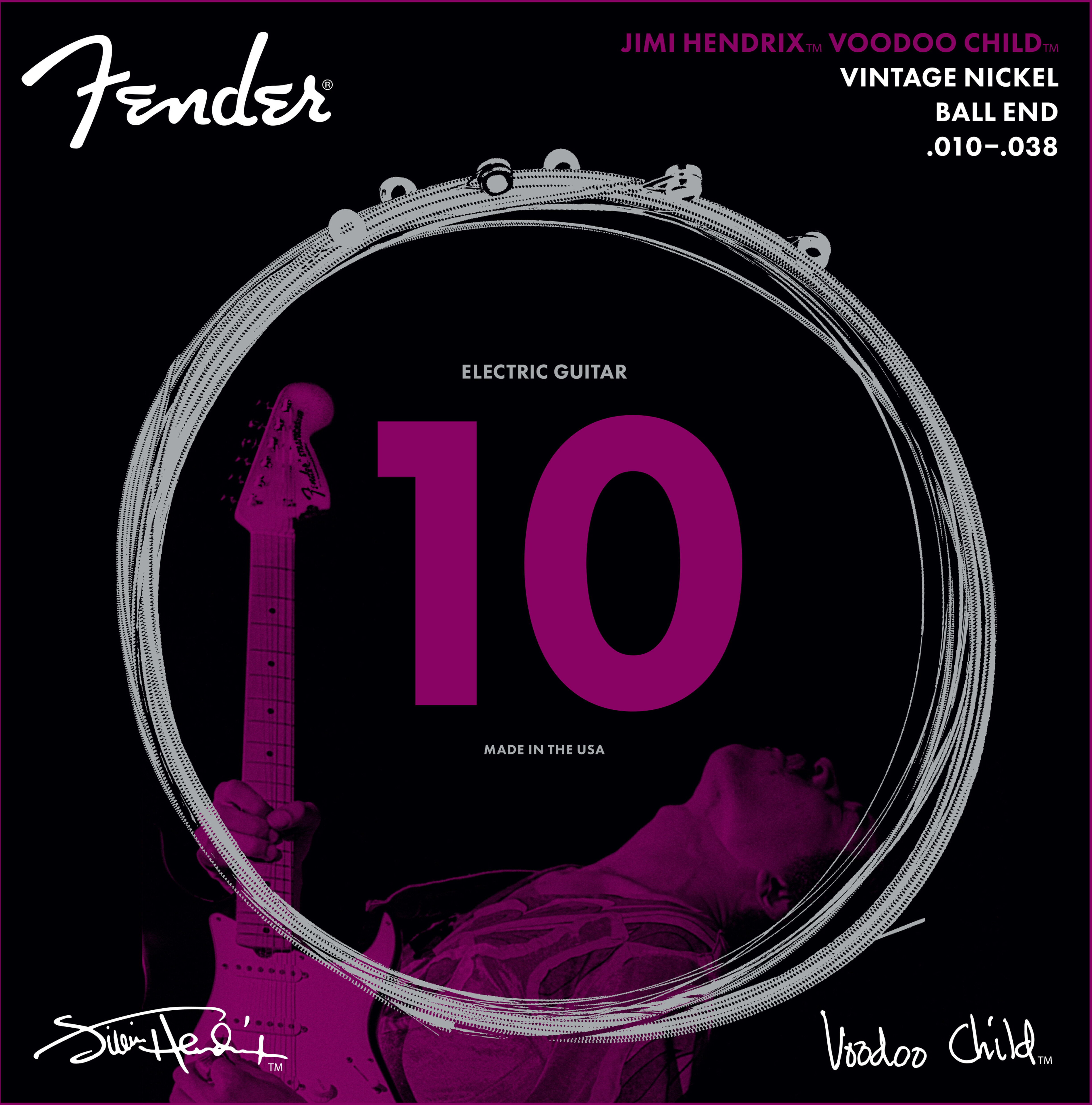 Hendrix Voodoo Child Strings Ball Nickel 10-38