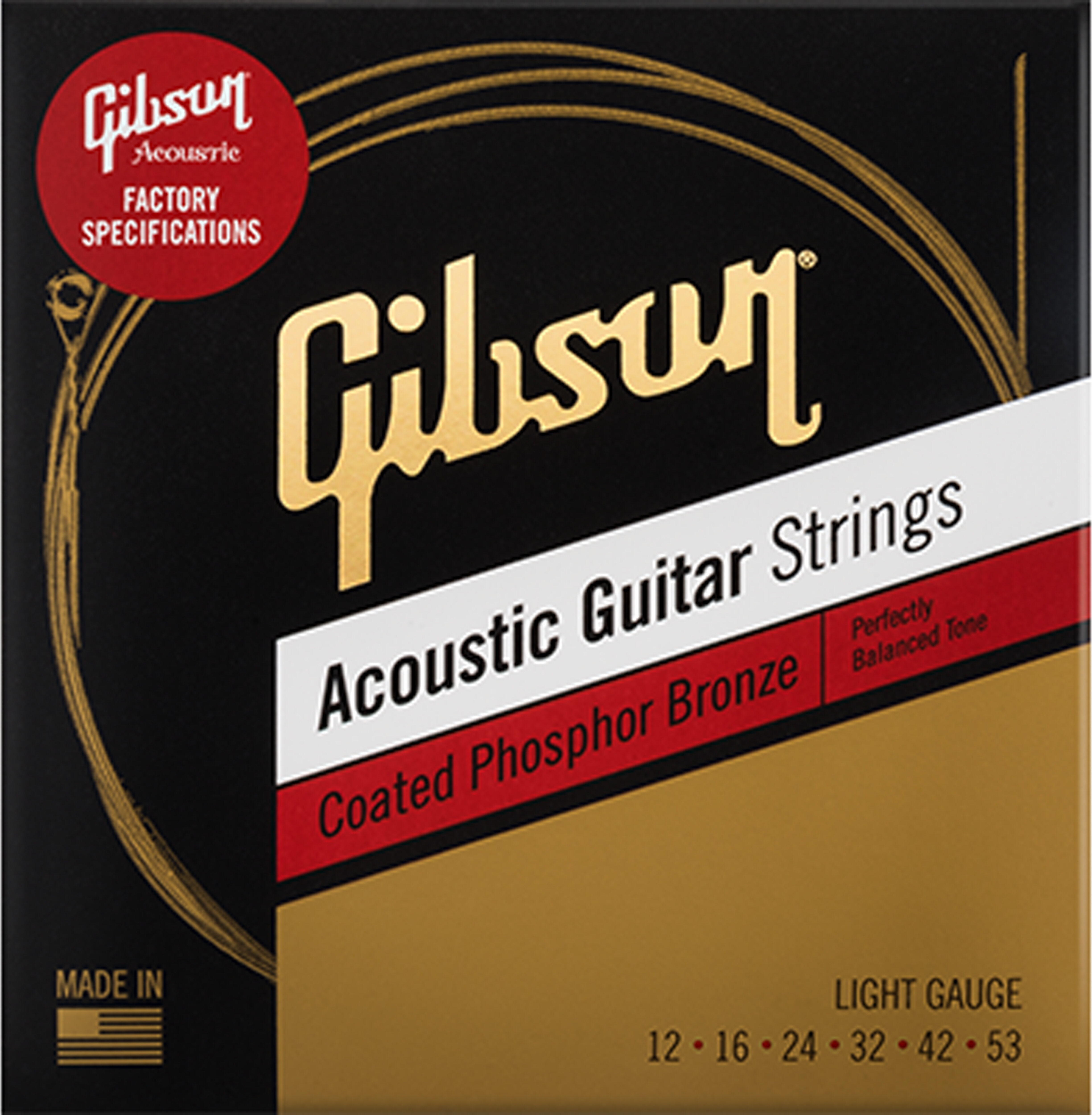 Gibson Coated Phos/Brnz Acoustic Strings Light 12 -  SAG-CPB12
