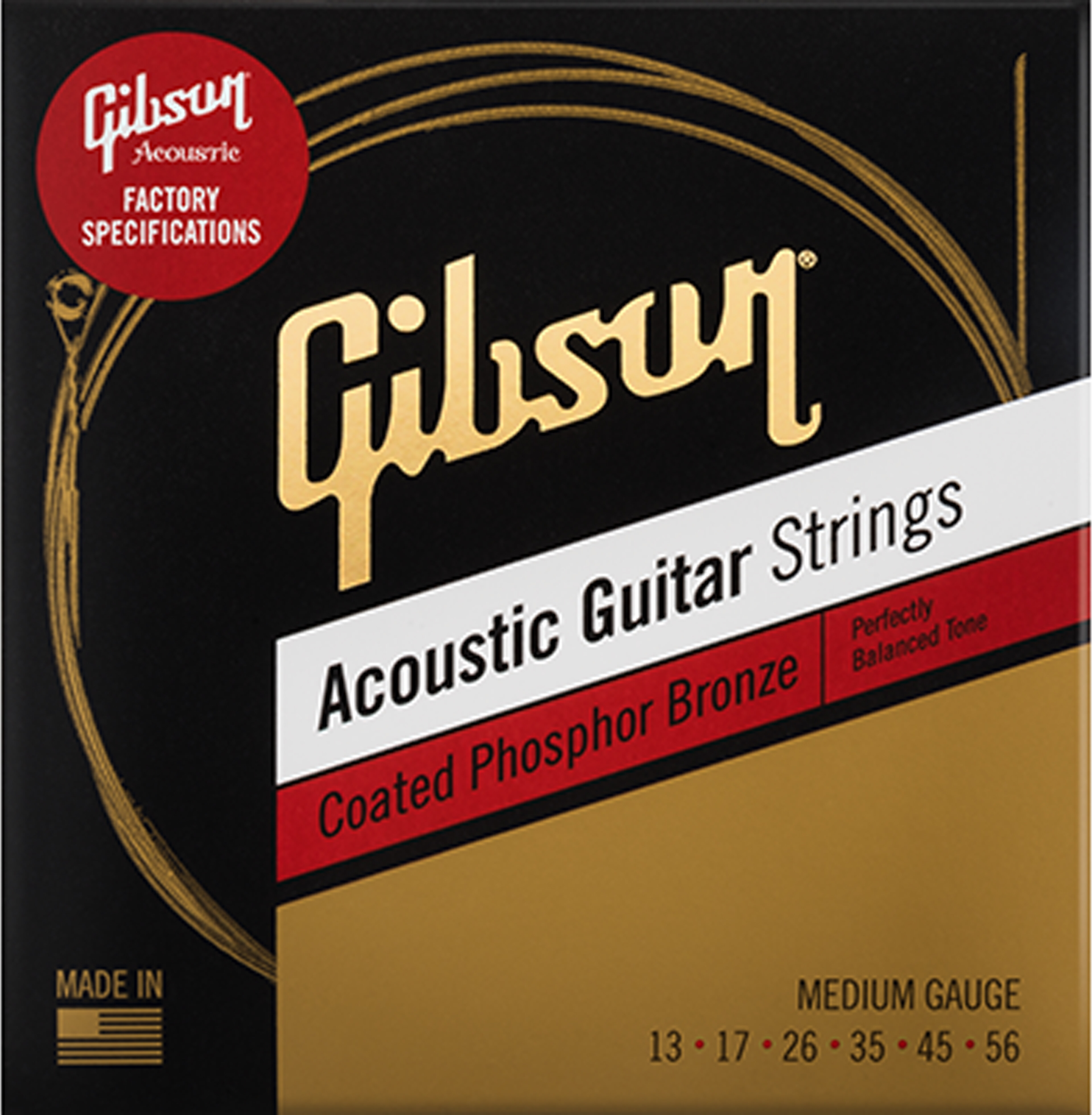 Gibson Coated Phos/Brnz Acoustic String Medium 13 -  SAG-CPB13