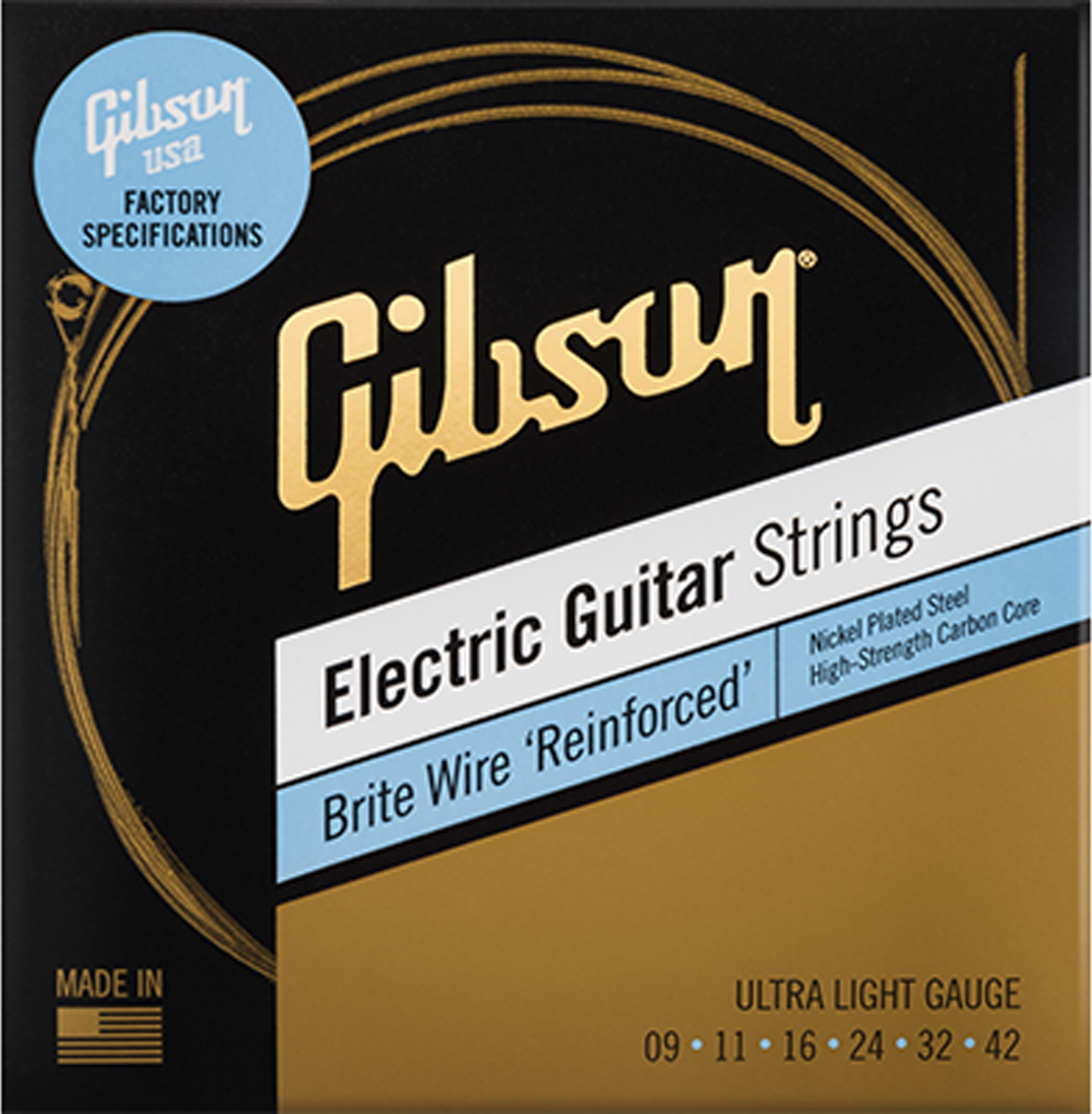 Gibson Brite Wire Reinforce Elec Strg Ult Lgt 009
