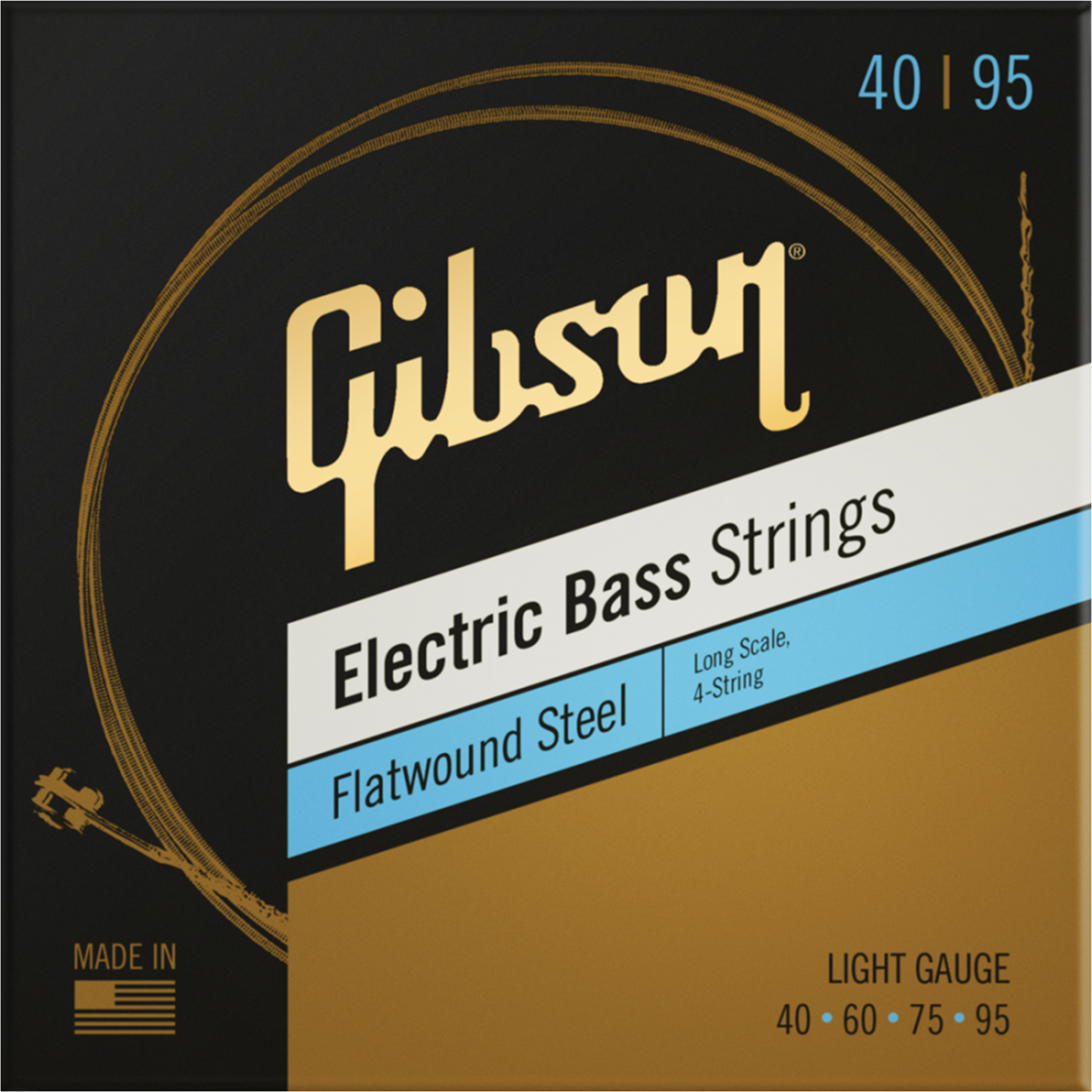 Gibson Flatwound Long Scale Bass Strings Light